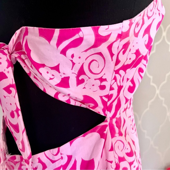 LILLY PULITZER Sabrina Princess Pin Strapless Open Back White Tag Dress Size 10 - Picture 4 of 6